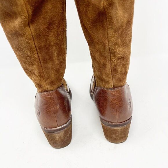 Born Two Toned Leather Zip Calf Boots NEW Size 6 - Picture 4 of 9